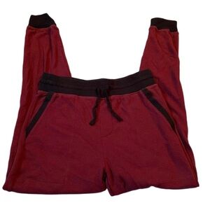 Sonoma Burgundy Red & Black Waffle Knit Joggers